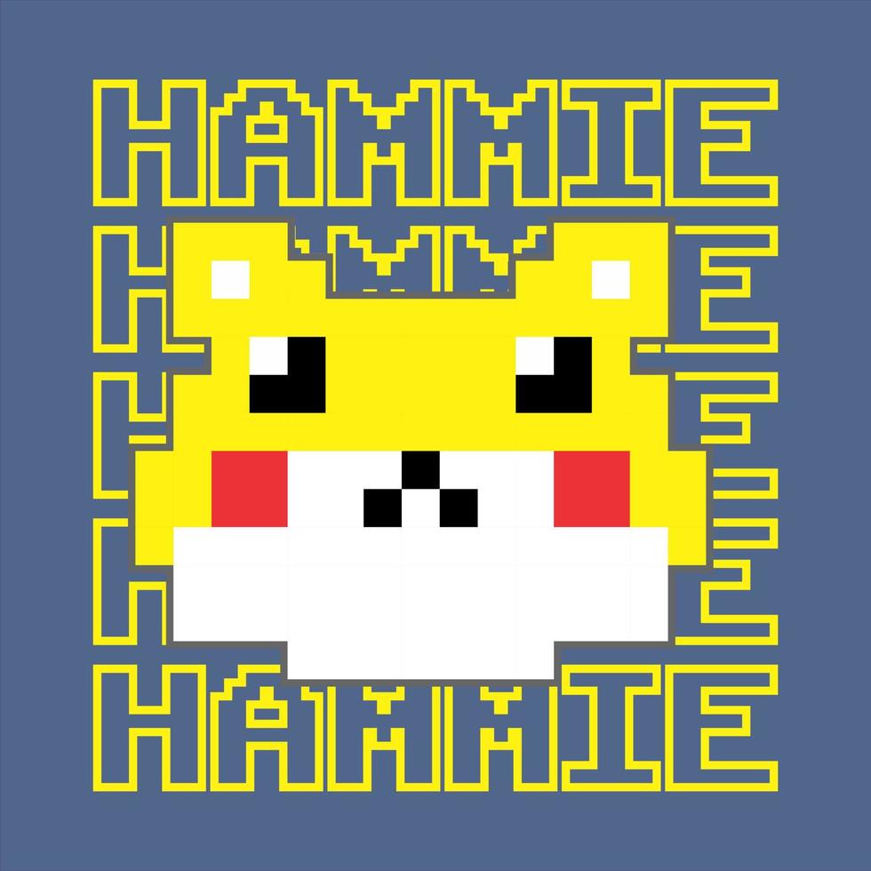 Hamster pixel design vector