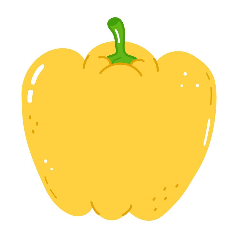 Cute pepper. Vector hand drawn style. Yellow pepper