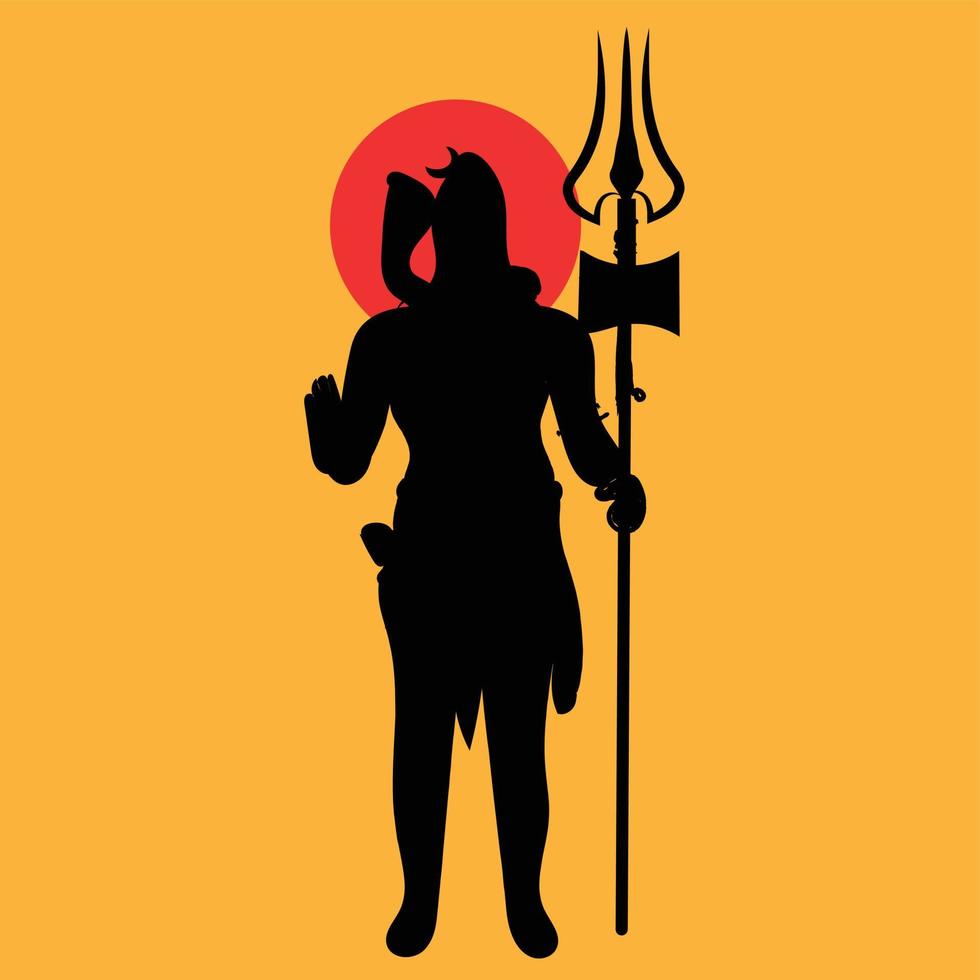 lord shiva silhouette vector illustration
