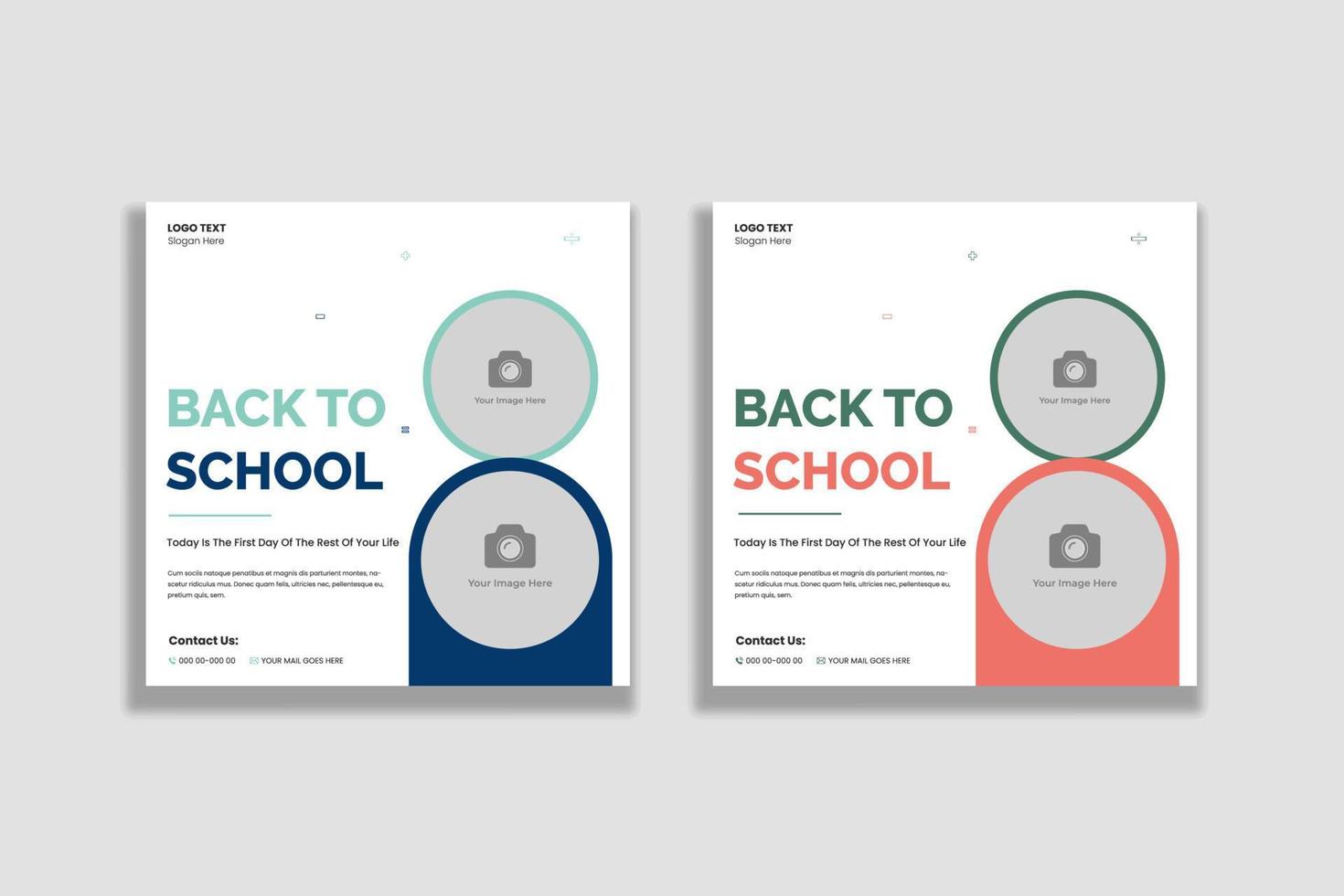 Back to school social media post and web banner vector