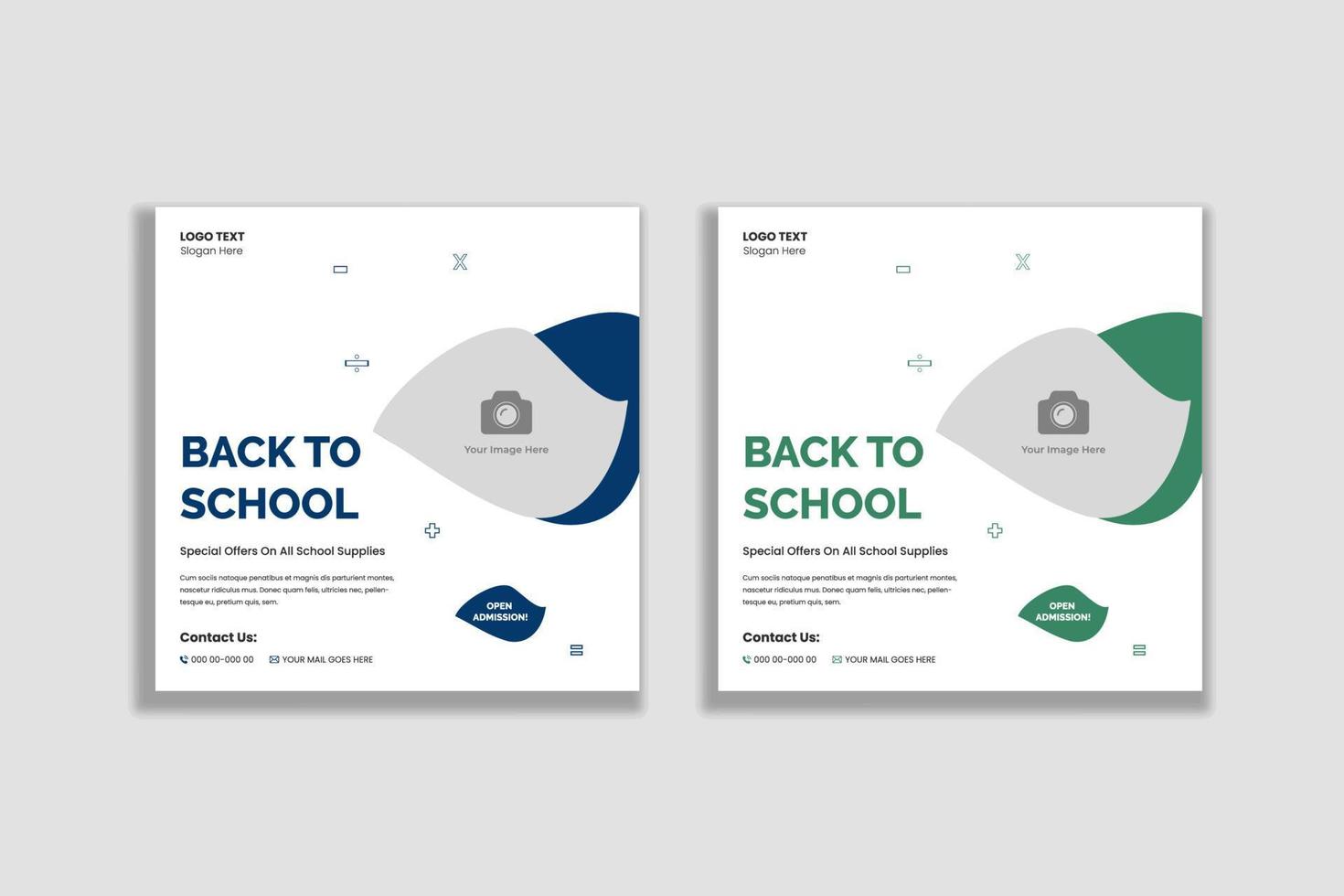 Back to school social media and web banner template vector