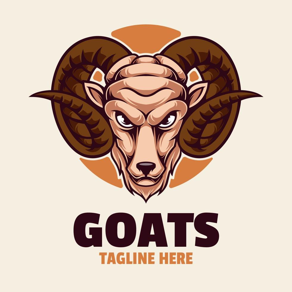 Goat Head Mascot Logo Template vector