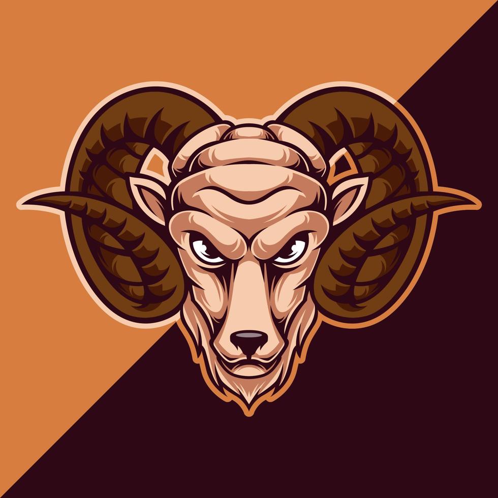 Goat Head Mascot Logo Template vector