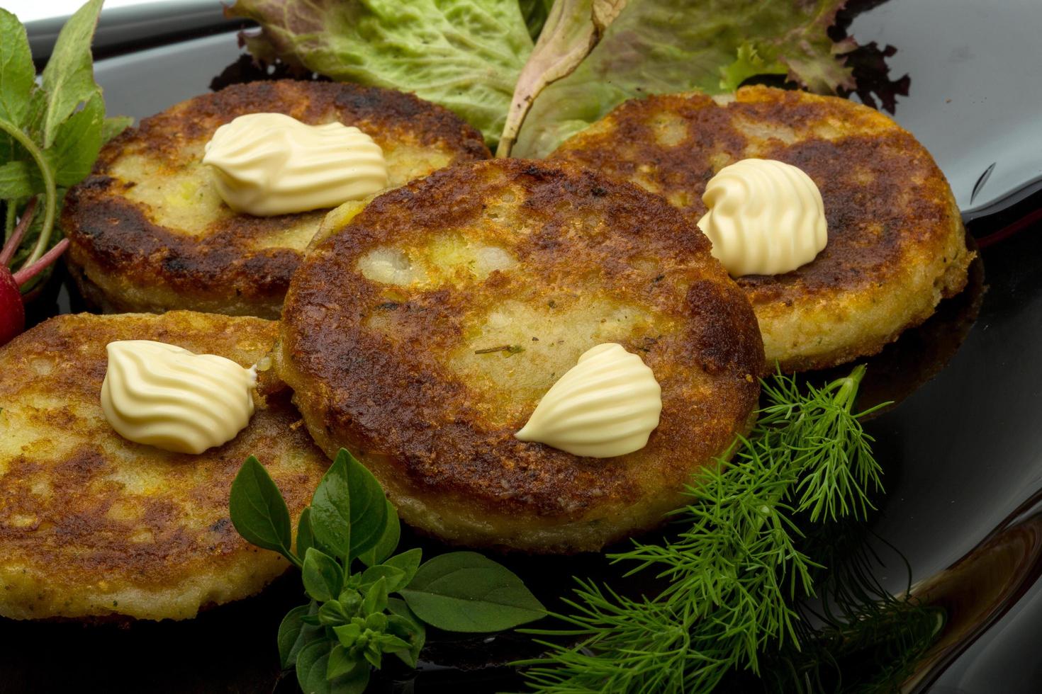 Hash browns on the plate photo