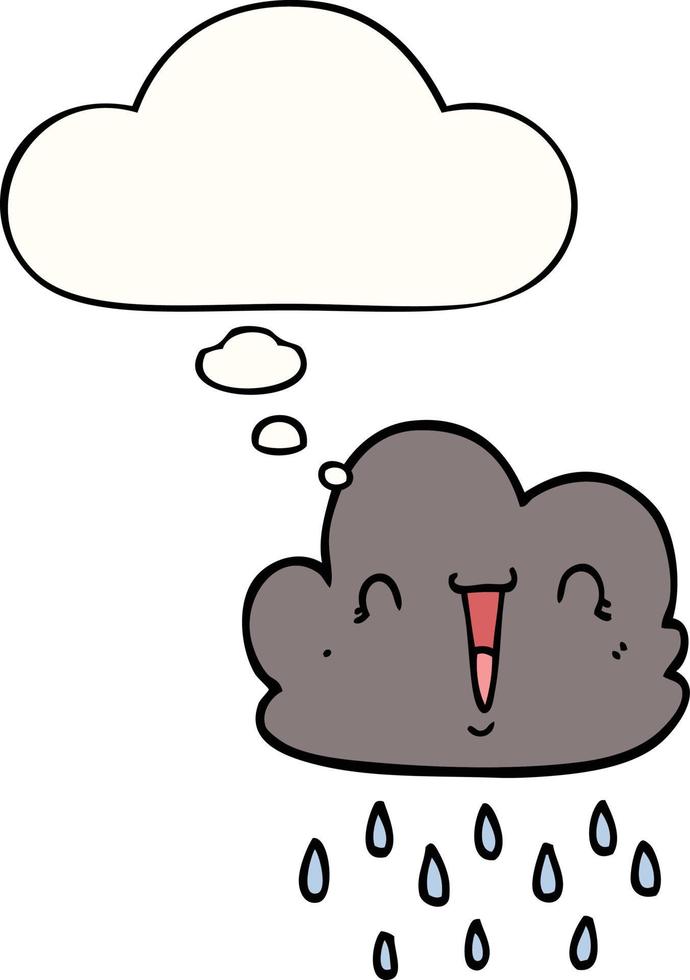 cartoon storm cloud and thought bubble vector