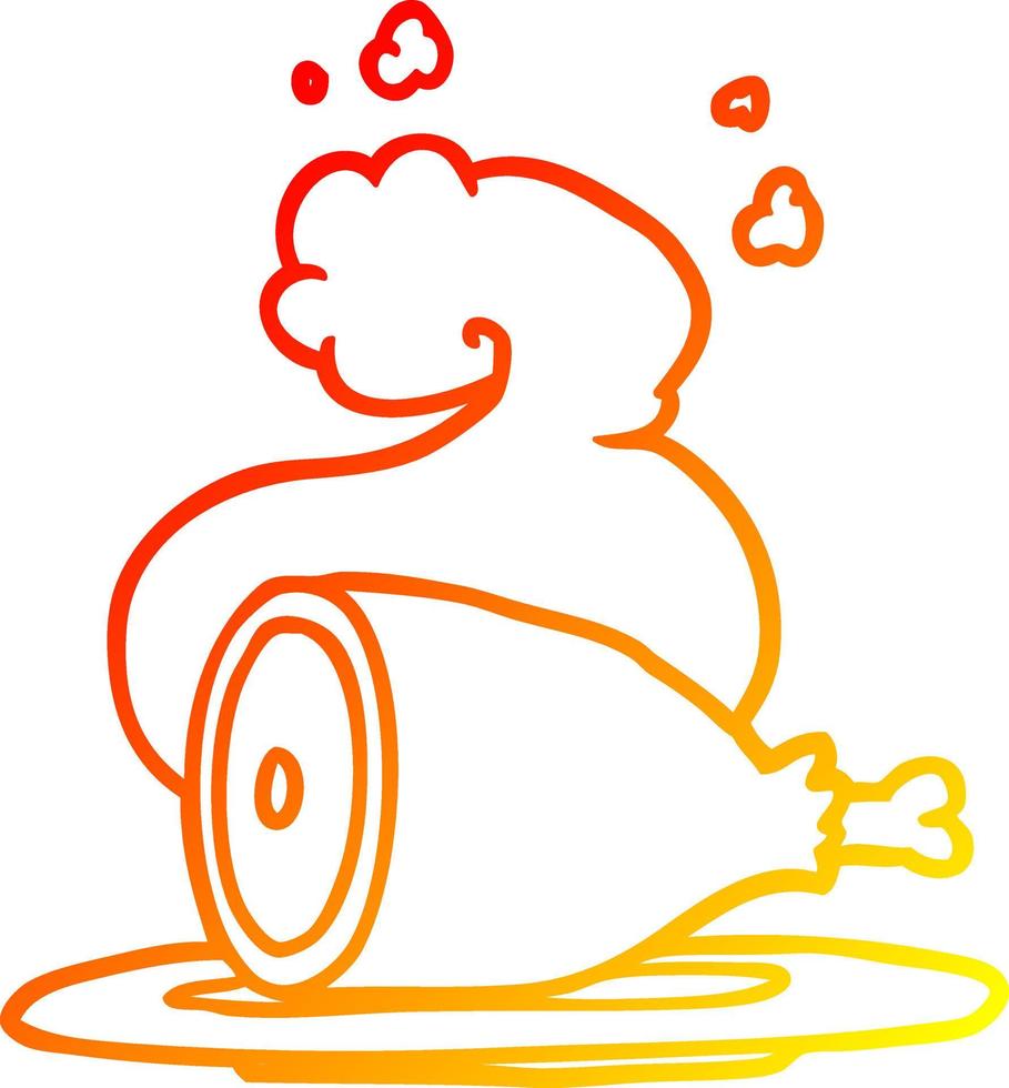 warm gradient line drawing cooked meat vector