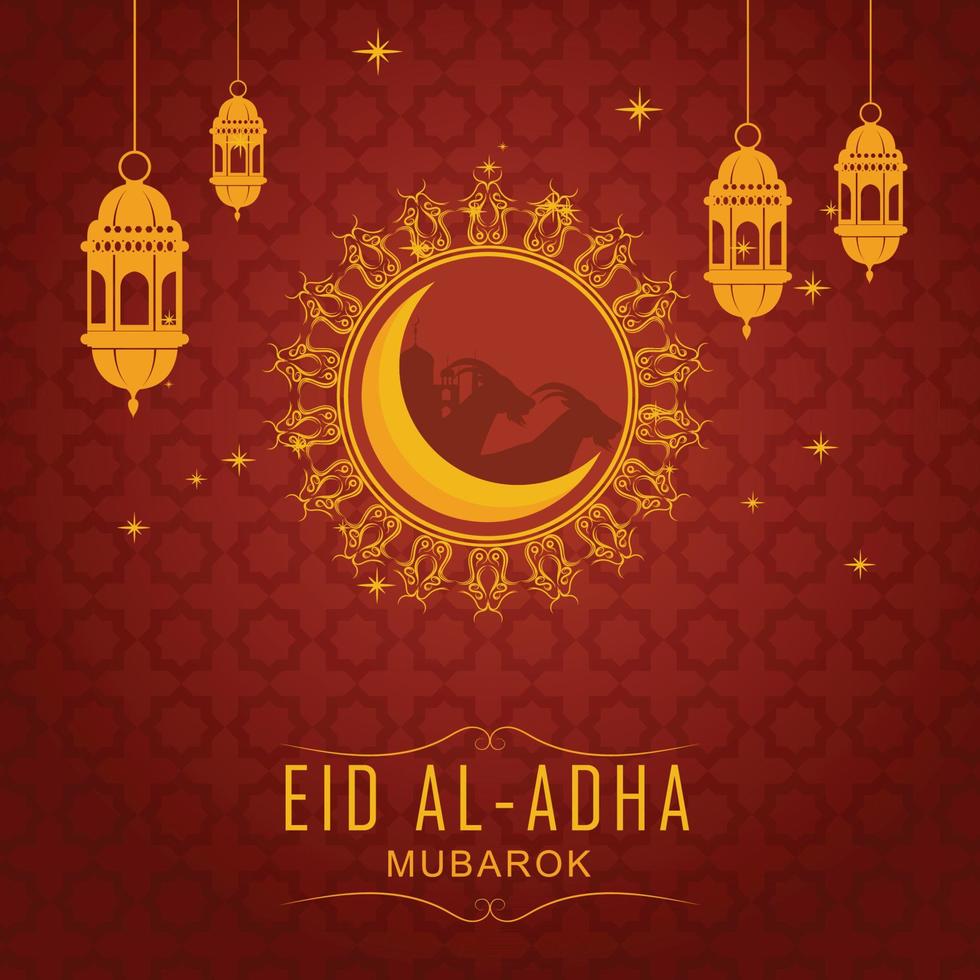 eid adha mubarok gift digital card template vector