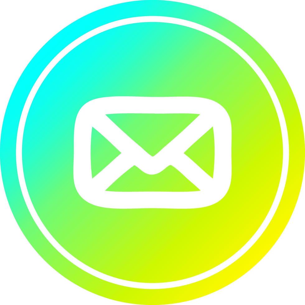 envelope letter circular in cold gradient spectrum vector