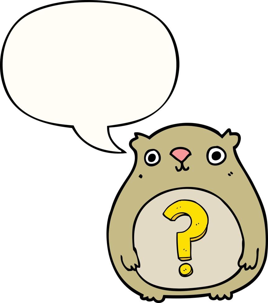 cartoon curious bear and speech bubble vector