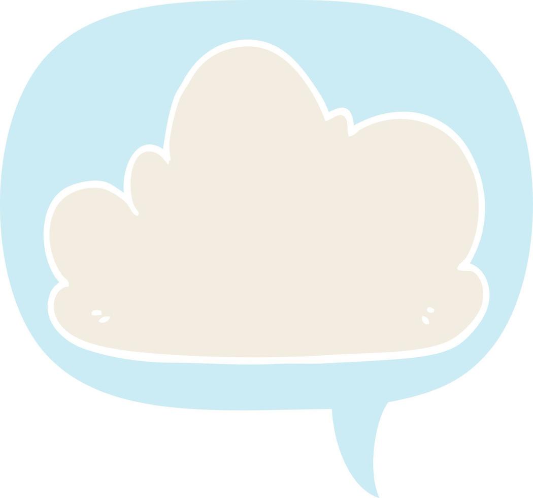 cartoon cloud and speech bubble in retro style vector