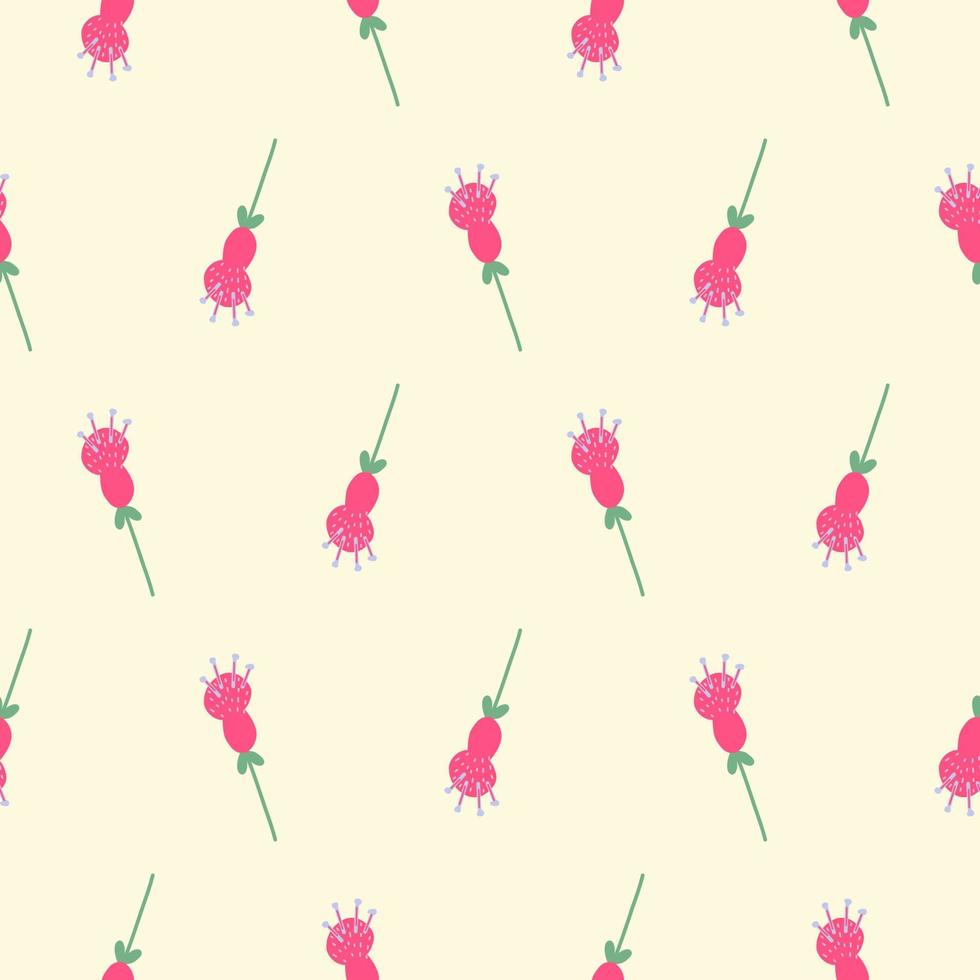Seamless pattern with crimson flowers. Bright stylish pattern for fabrics, textiles, wallpapers. vector