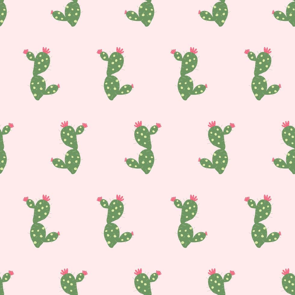 Cacti pattern on a pink background. Bright floral pattern for textiles, backgrounds, wallpapers. vector