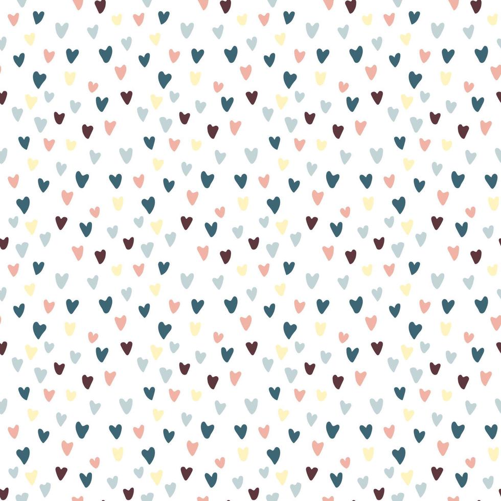 Cute pattern with small hearts. Drawn pattern for fabric, textile, wallpaper. vector