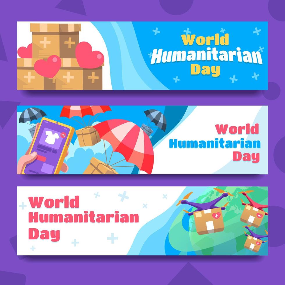 Sharing Help World Humanitarian Day Celebration vector
