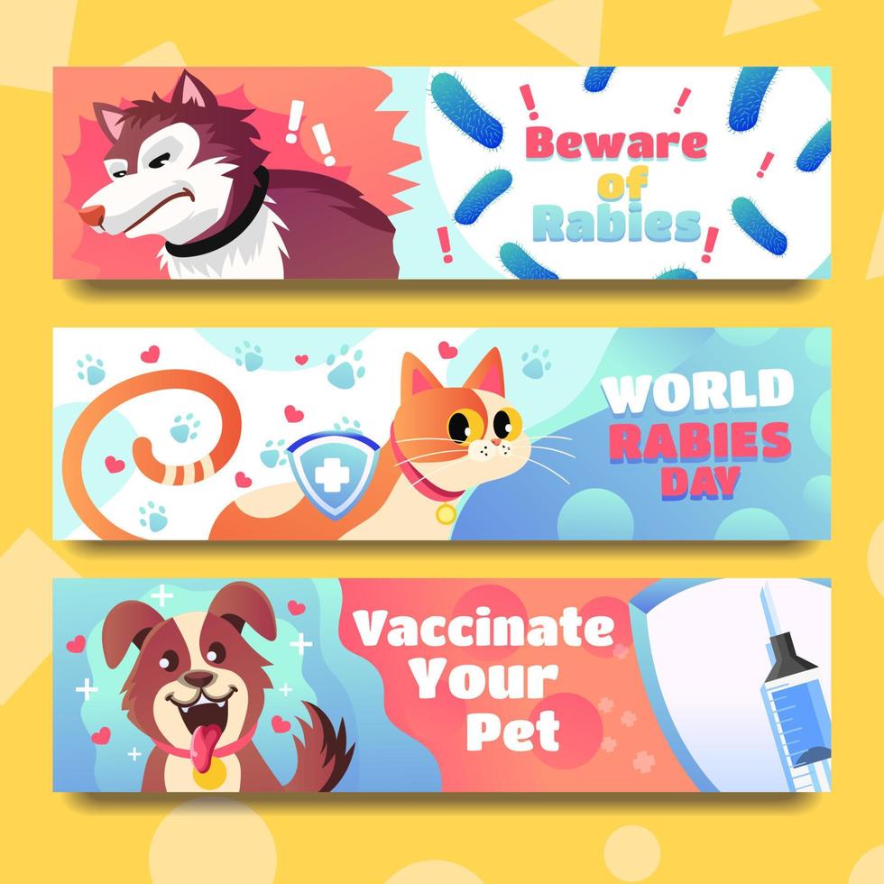 Domestic Animal Rabies Day Celebration Banner vector