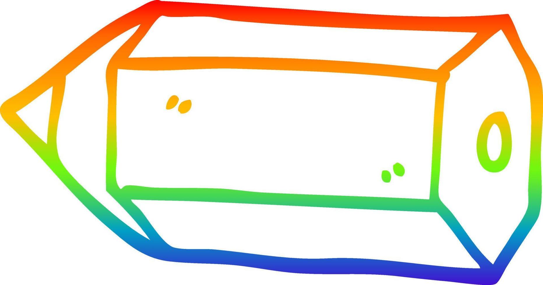 rainbow gradient line drawing cartoon colored pencil vector