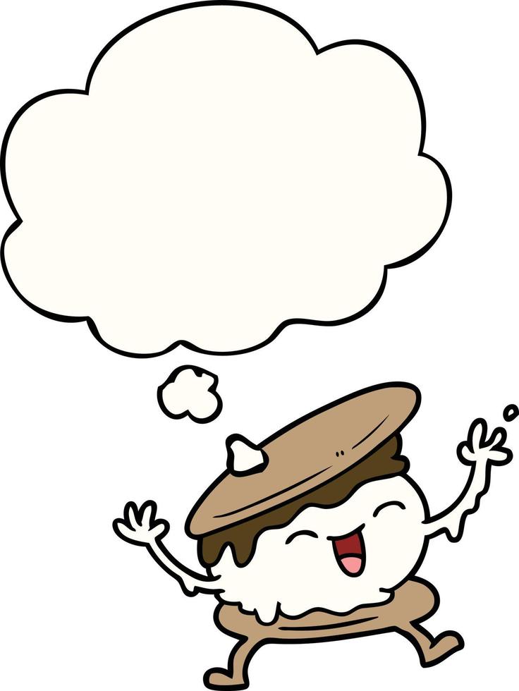 smore cartoon and thought bubble vector