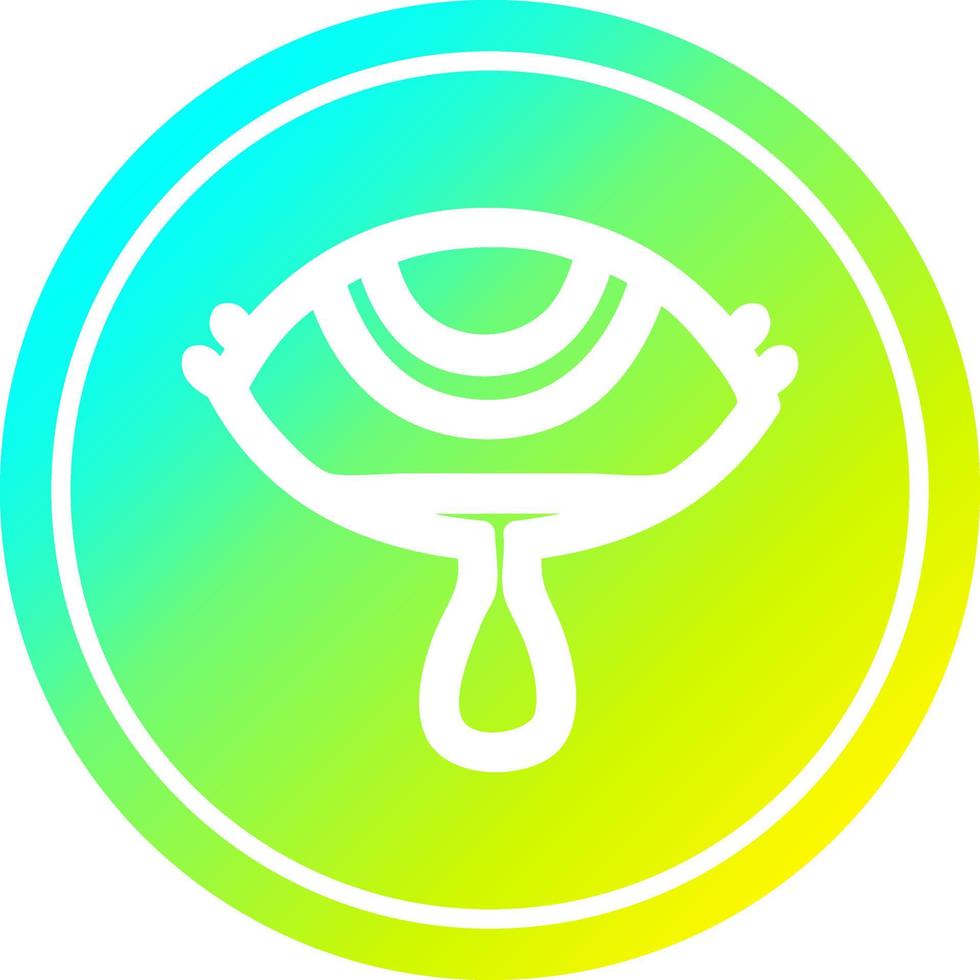 crying eye circular in cold gradient spectrum vector