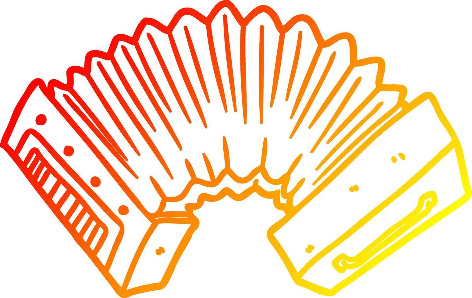 warm gradient line drawing cartoon accordion vector