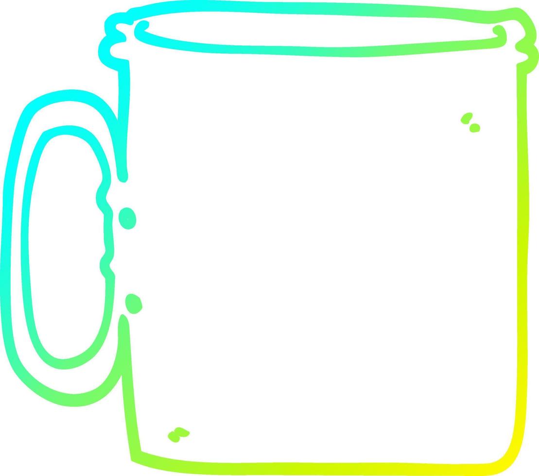 cold gradient line drawing cartoon camping cup of coffee vector