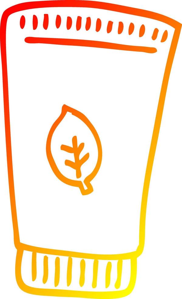warm gradient line drawing cartoon skin lotion vector