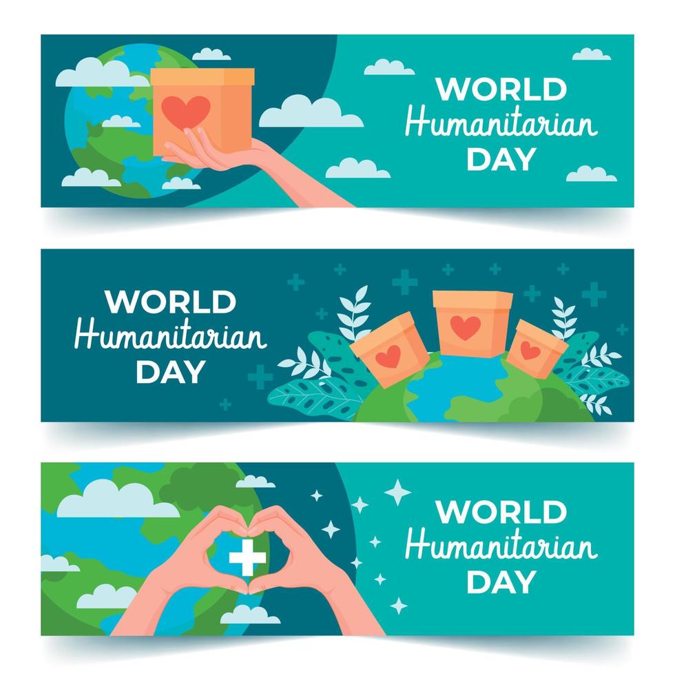 bandera del día mundial humanitario vector