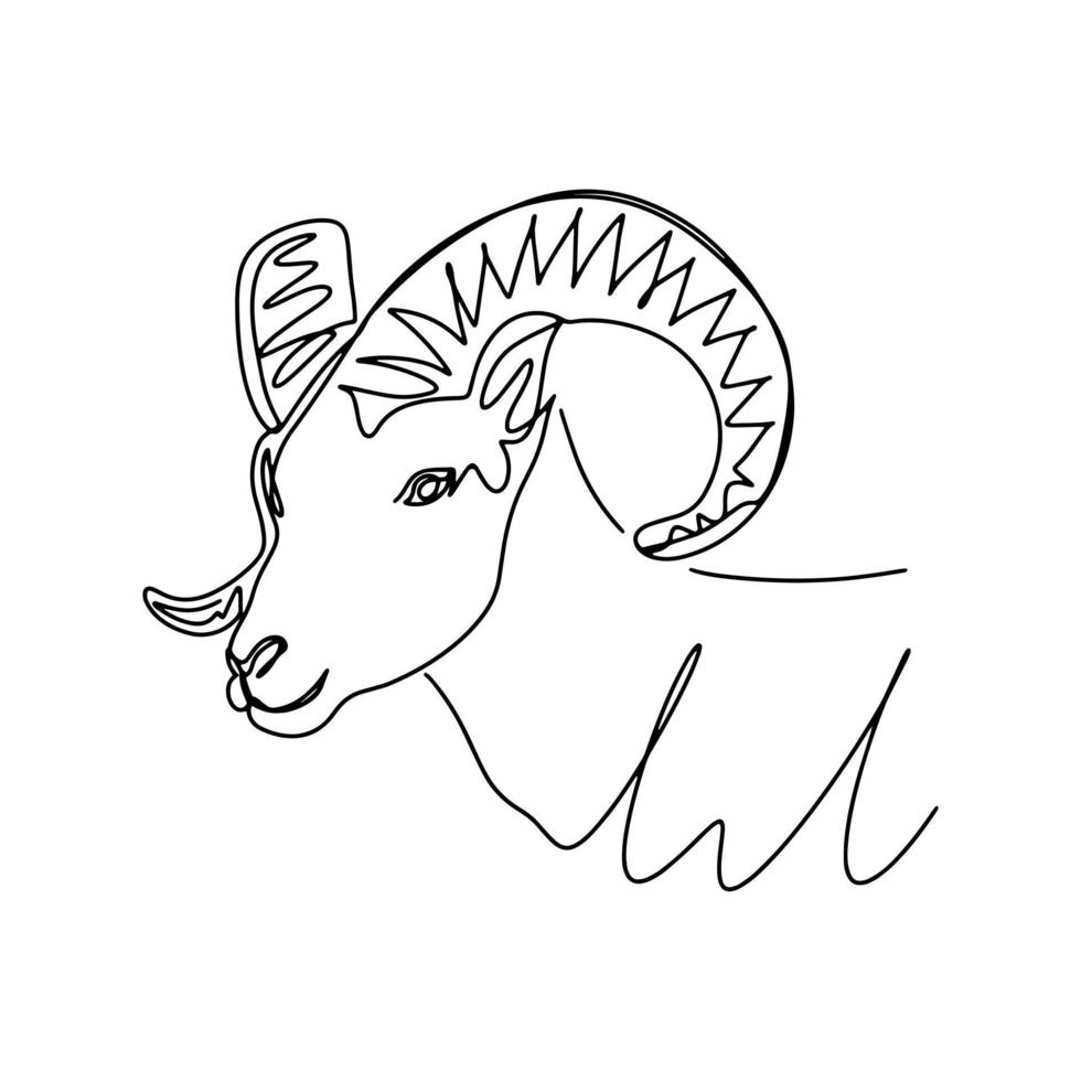 Ram line art isolated vector illustration