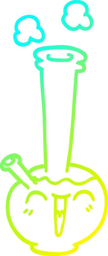 cold gradient line drawing cartoon bong vector