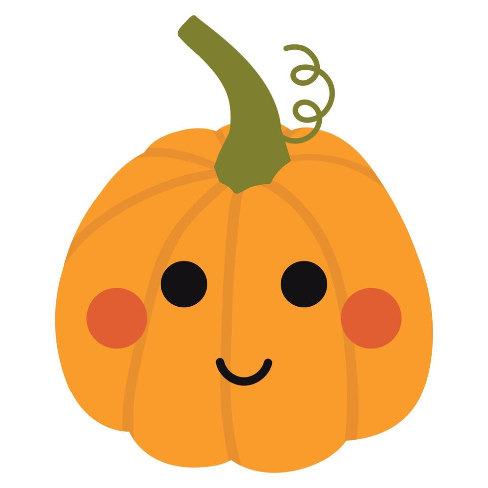 Cute cartoon pumpkin. Vector image of a pumpkin with a face. Halloween ...