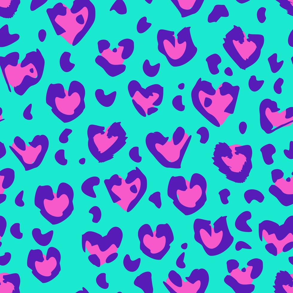 Background Seamless Pattern Wallpaper Leopard Print Neon Tosca Blue Green Pink vector