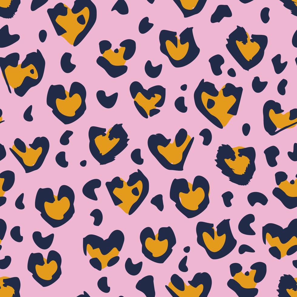 fondo de pantalla de patrones sin fisuras estampado de leopardo rosa azul amarillo vector