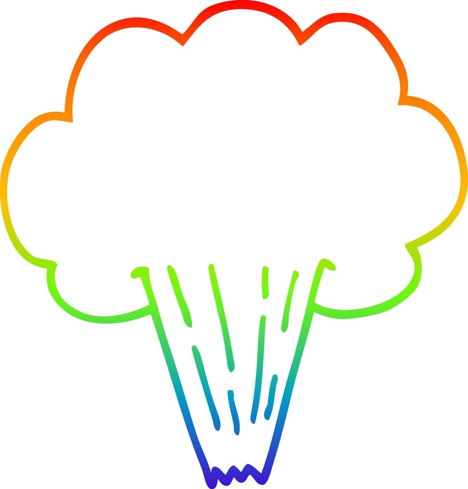 rainbow gradient line drawing cartoon gust of air vector