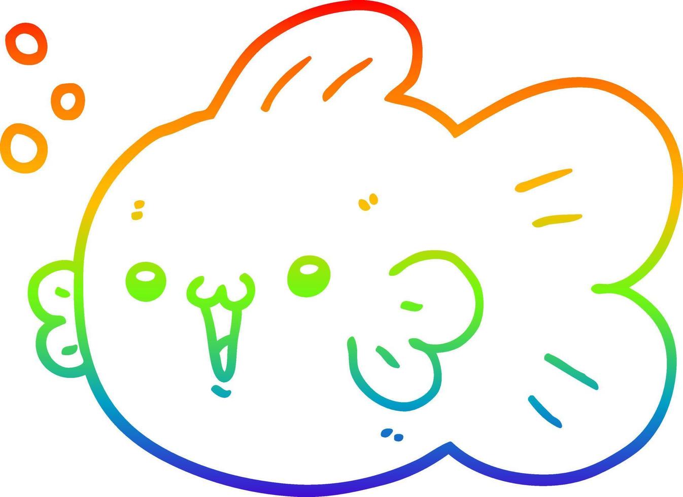 rainbow gradient line drawing cartoon fish vector