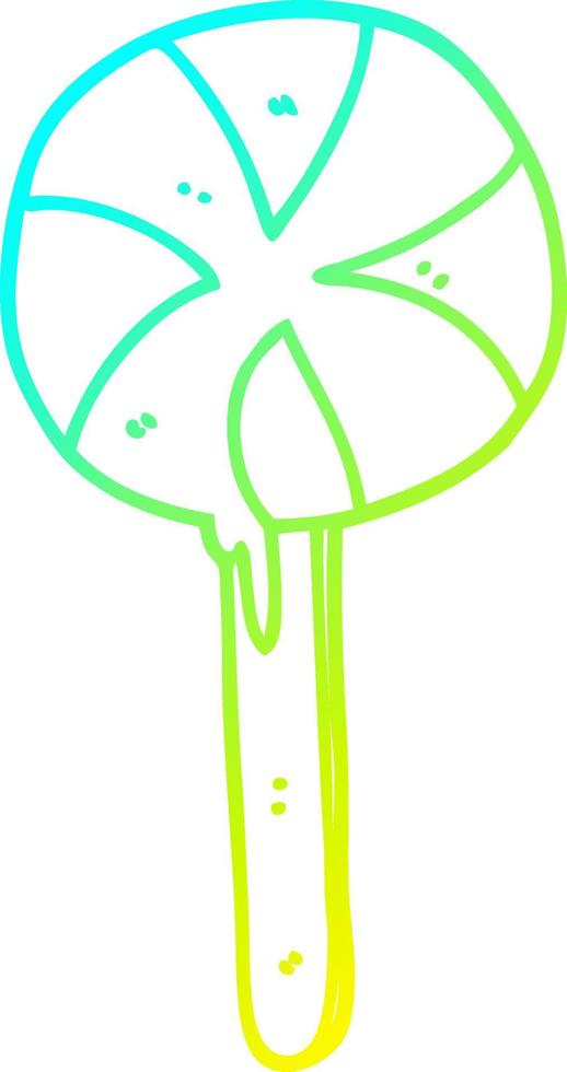 cold gradient line drawing cartoon lollipop vector