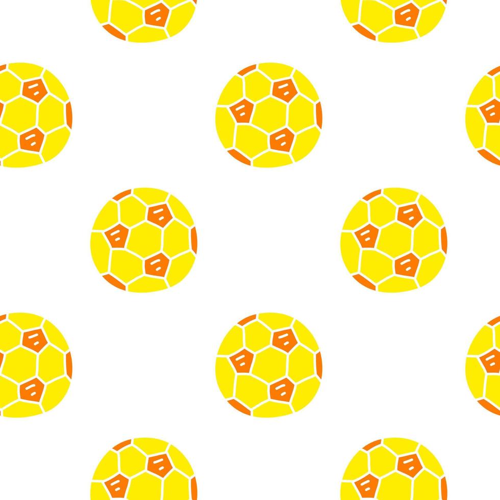 White seamless pattern with doodle colorful football balls. vector