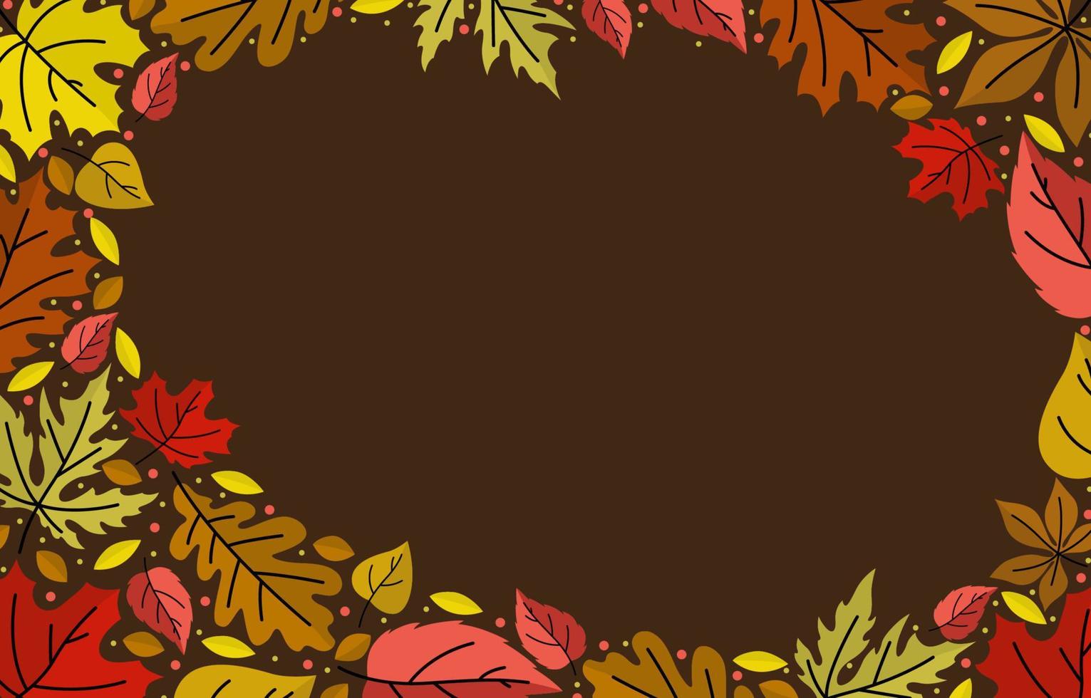 Fallen Autumn Leaves Frame Background vector