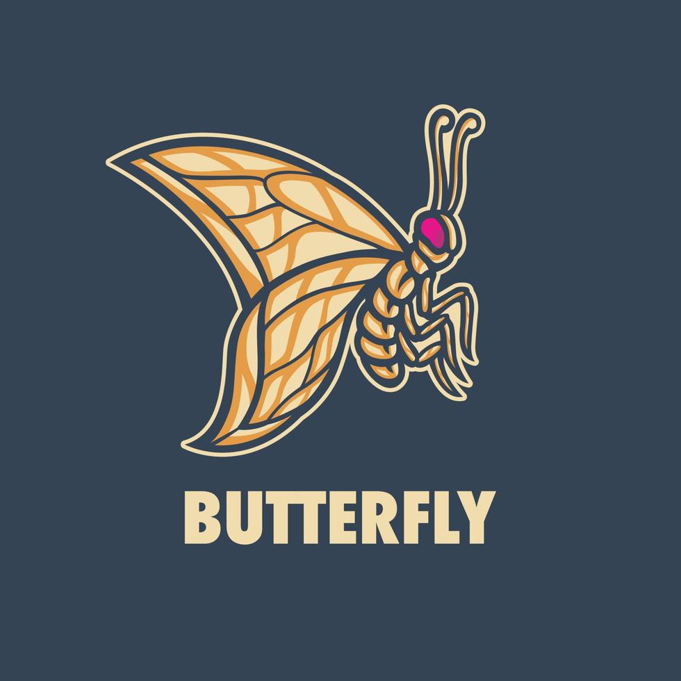 logotipo de la mascota de la mariposa vector