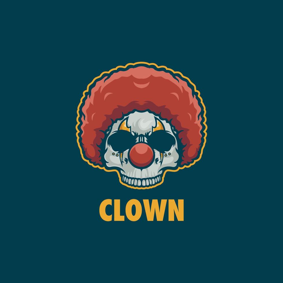 logotipo de calavera de payaso vector