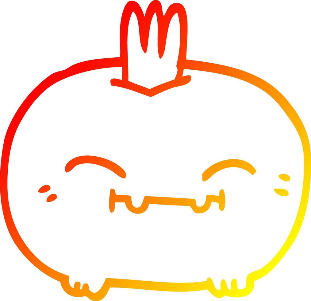 warm gradient line drawing cartoon happy root vegetable vector