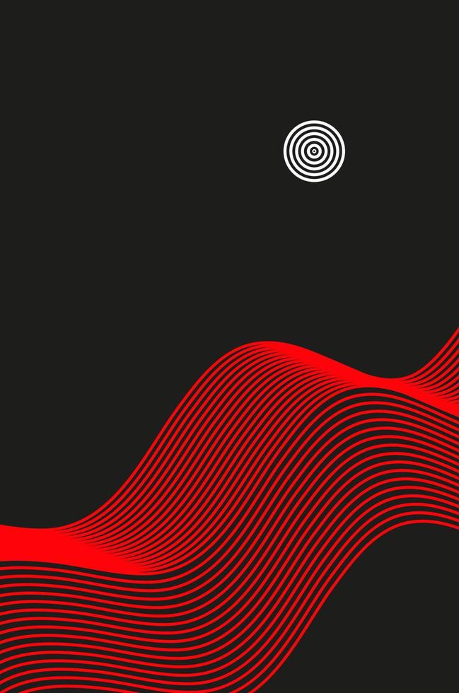 Background with vibrant line waves. Optical illusion. Squiggle thin curves. Minimal modern monochrome art. Abstract tech striped graphics. vector