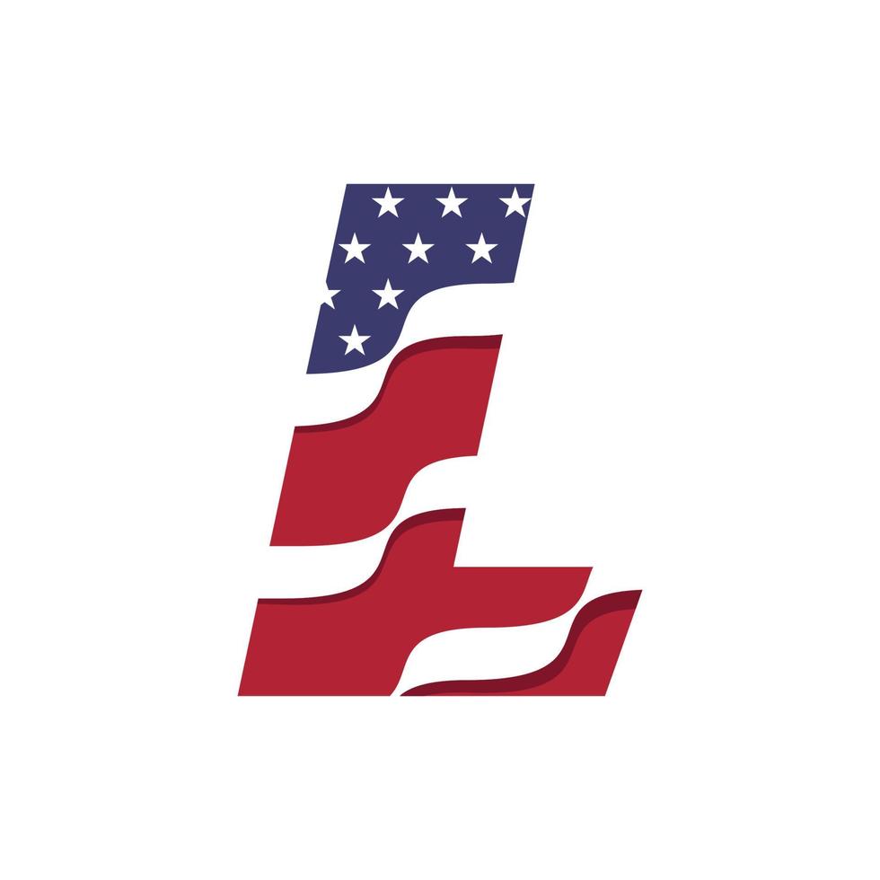 American Alphabet Flag L vector