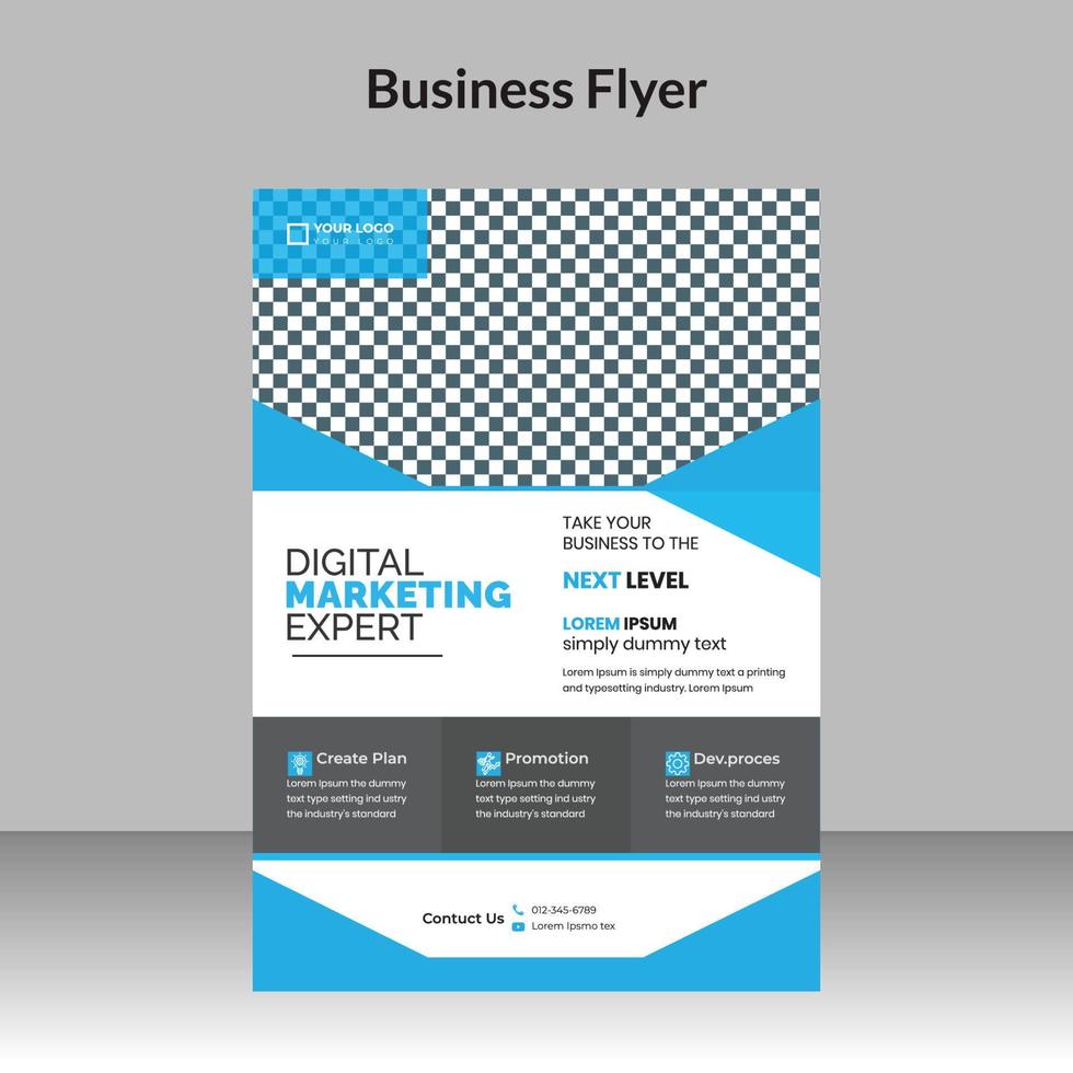 Corporate business flyer design and digital marketing agency brochure cover template vector