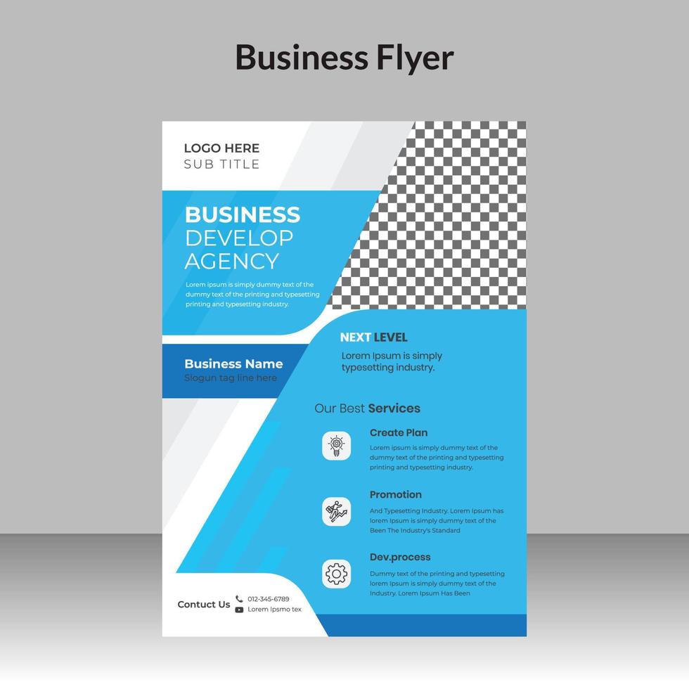 Corporate business flyer design and digital marketing agency brochure cover template vector