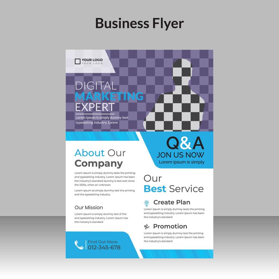 Corporate business flyer design and digital marketing agency brochure cover template vector