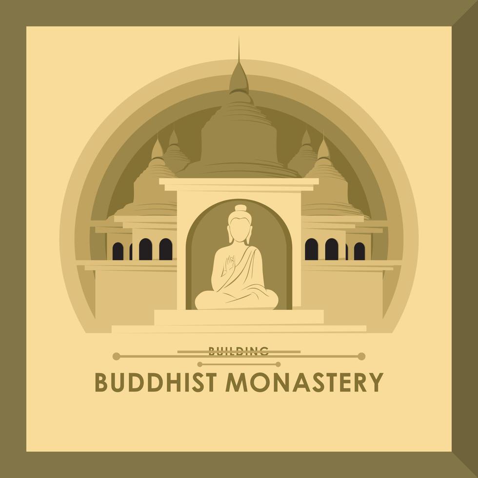Buddhist Monastery Building vector
