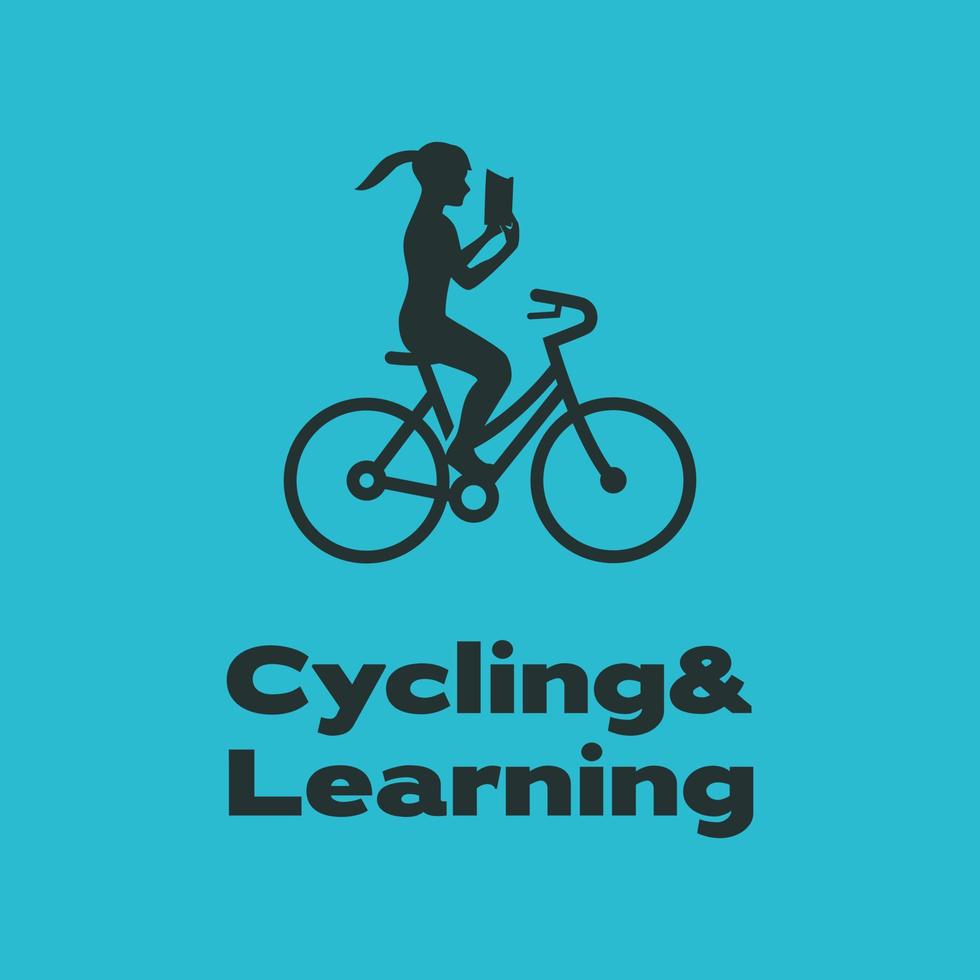 logotipo de ciclismo y aprendizaje vector