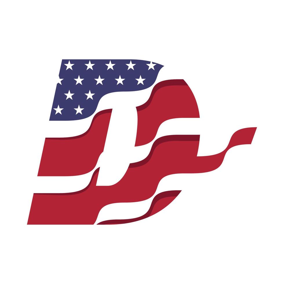 American Alphabet Flag D vector