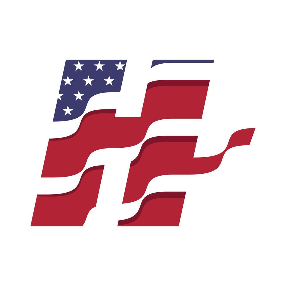 American Alphabet Flag H vector
