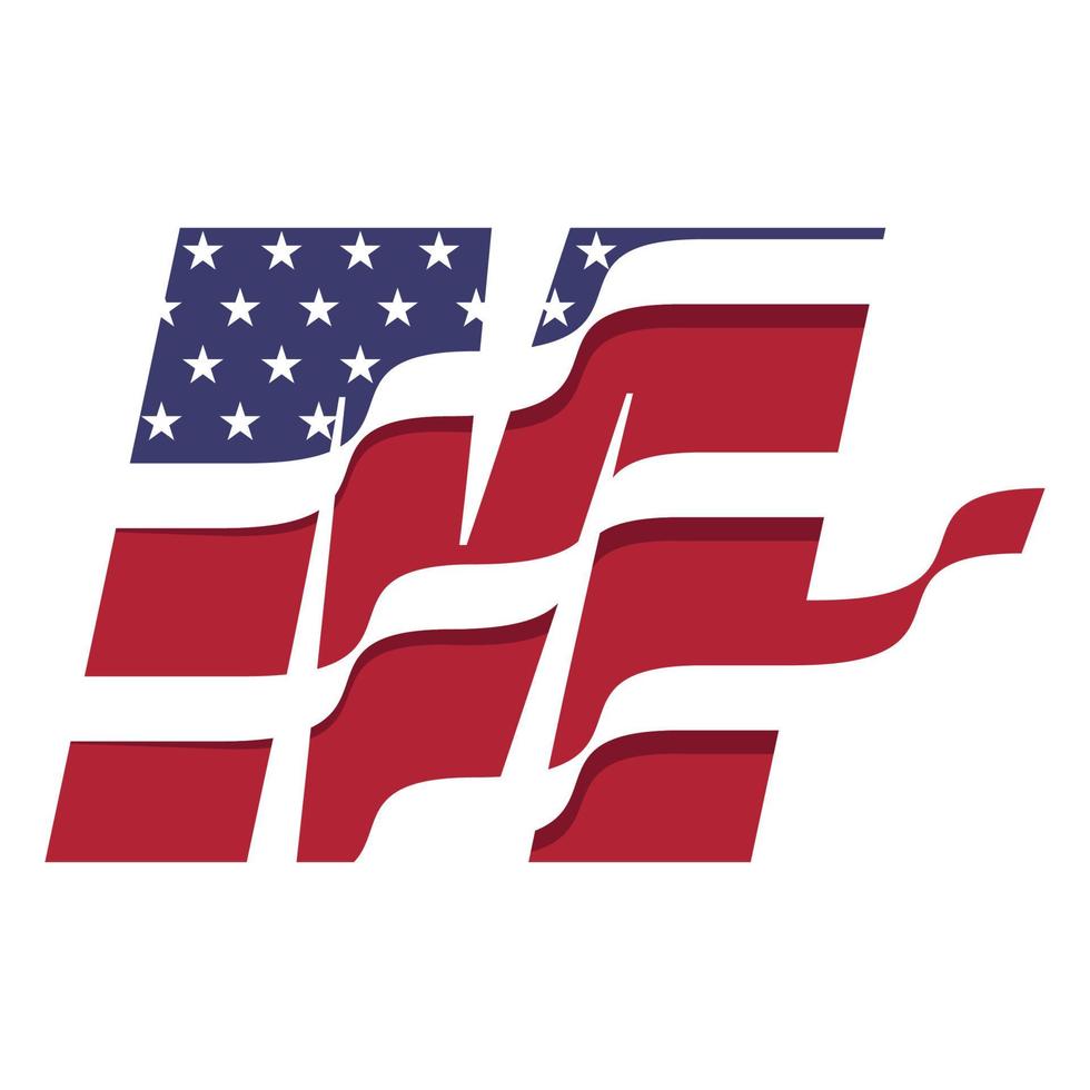 American Alphabet Flag M vector