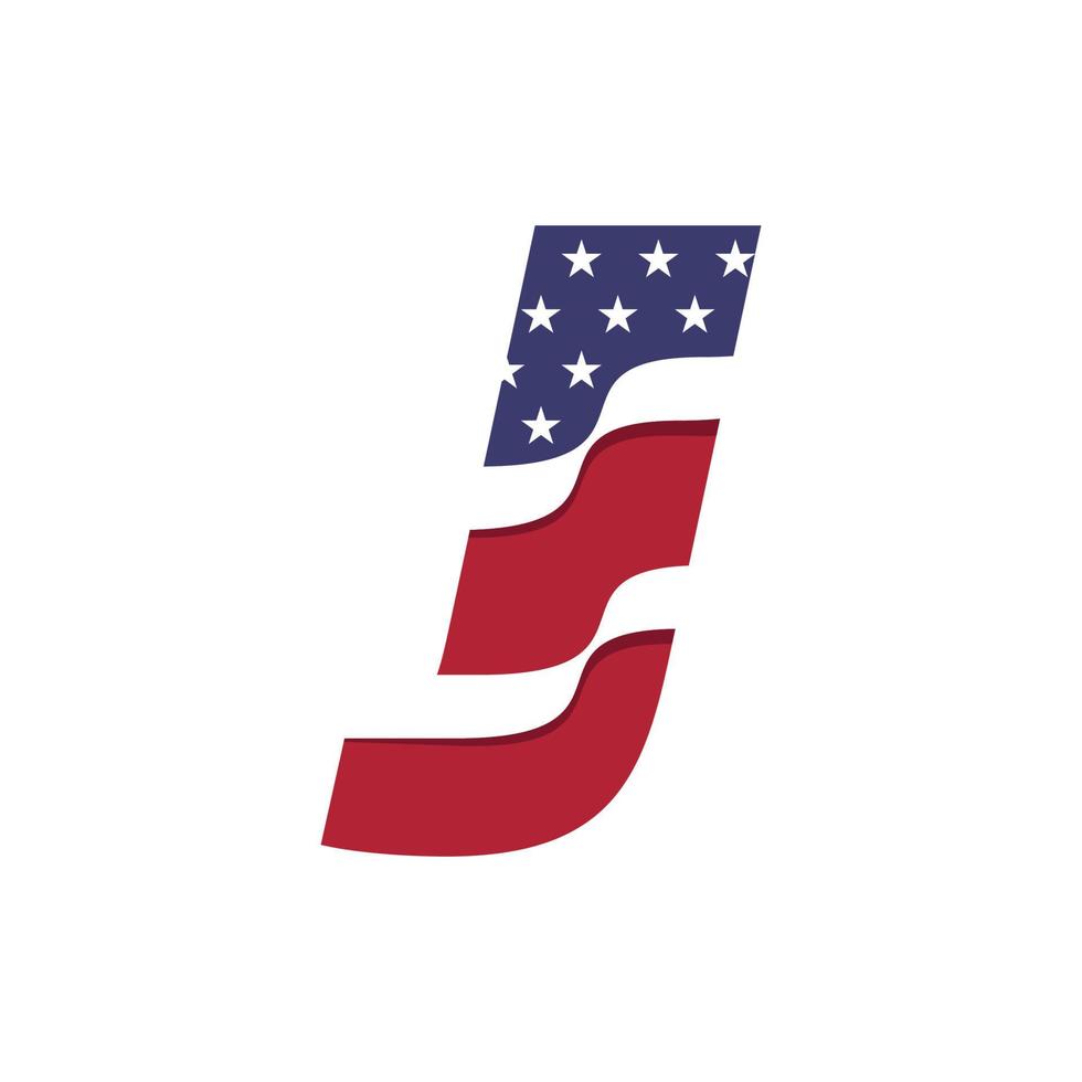 American Alphabet Flag J vector